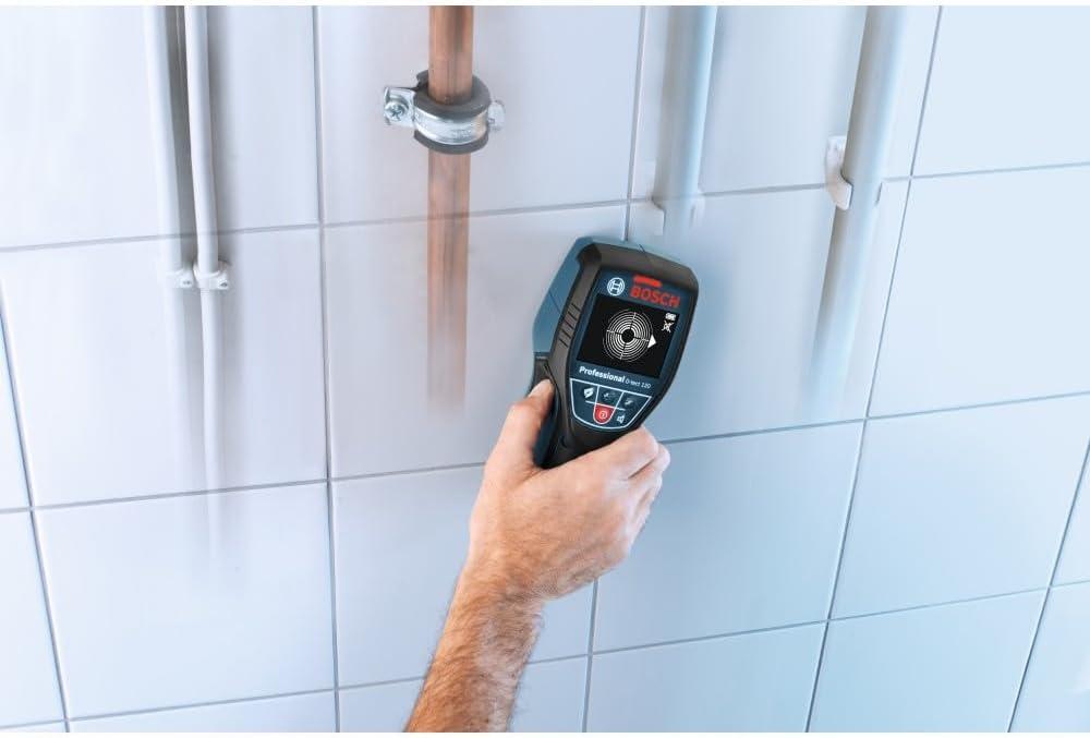 imageBOSCH DTECT120 Professional Wall Scanner and Floor Radar MultiMaterial Stud Finder for Wood Metal and Live Wire Detection Includes Battery and Charger