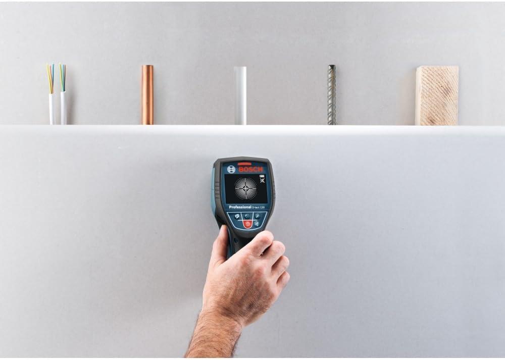 imageBOSCH DTECT120 Professional Wall Scanner and Floor Radar MultiMaterial Stud Finder for Wood Metal and Live Wire Detection Includes Battery and Charger