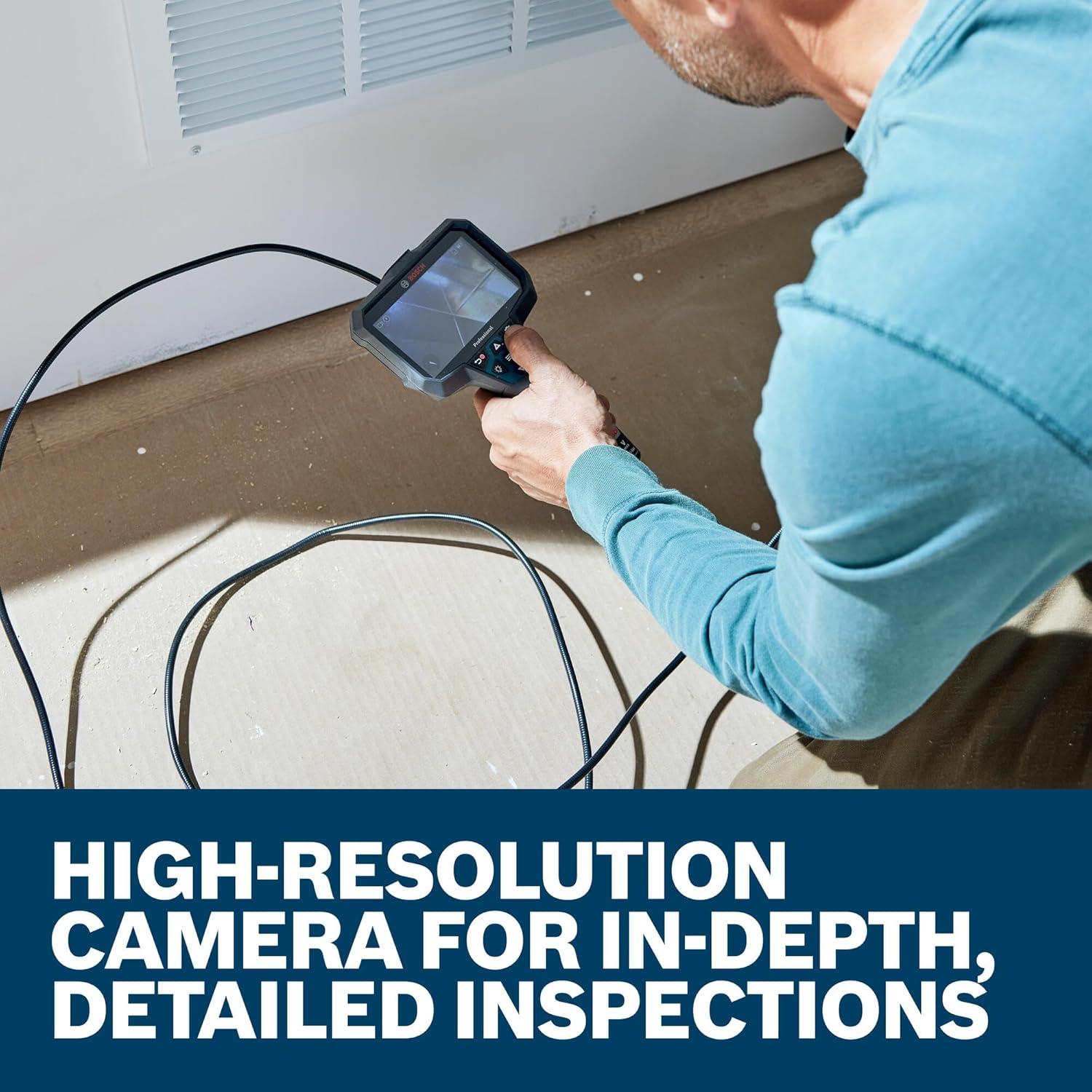 imageBOSCH GICCC118 Inspection Camera Cable 115 Ft HighRes 1280x720 Slim 83mm Head IP67 Durable Design with LED Light amp Orientation Indicator for GIC423C amp GIC527C