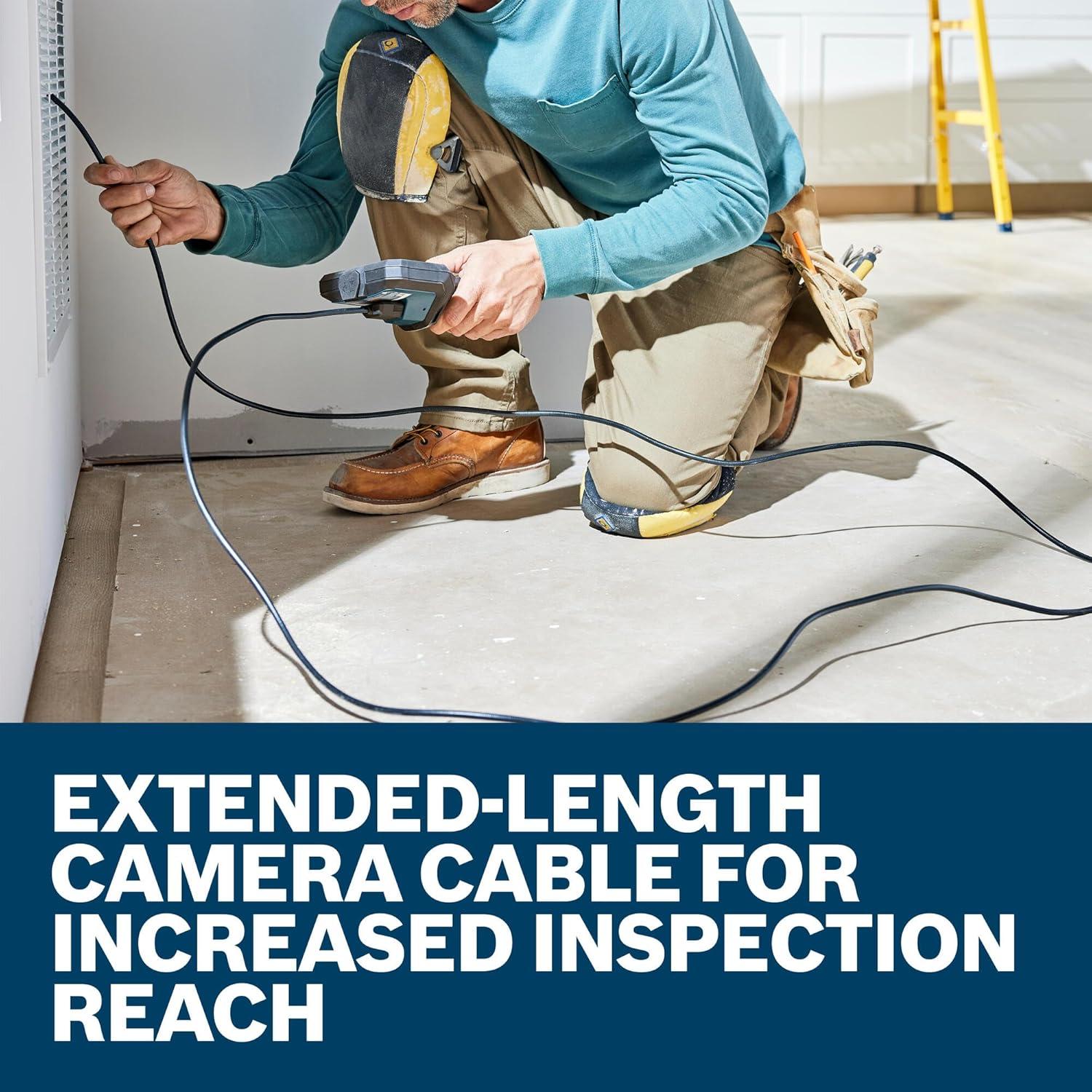 imageBOSCH GICCC118 Inspection Camera Cable 115 Ft HighRes 1280x720 Slim 83mm Head IP67 Durable Design with LED Light amp Orientation Indicator for GIC423C amp GIC527C