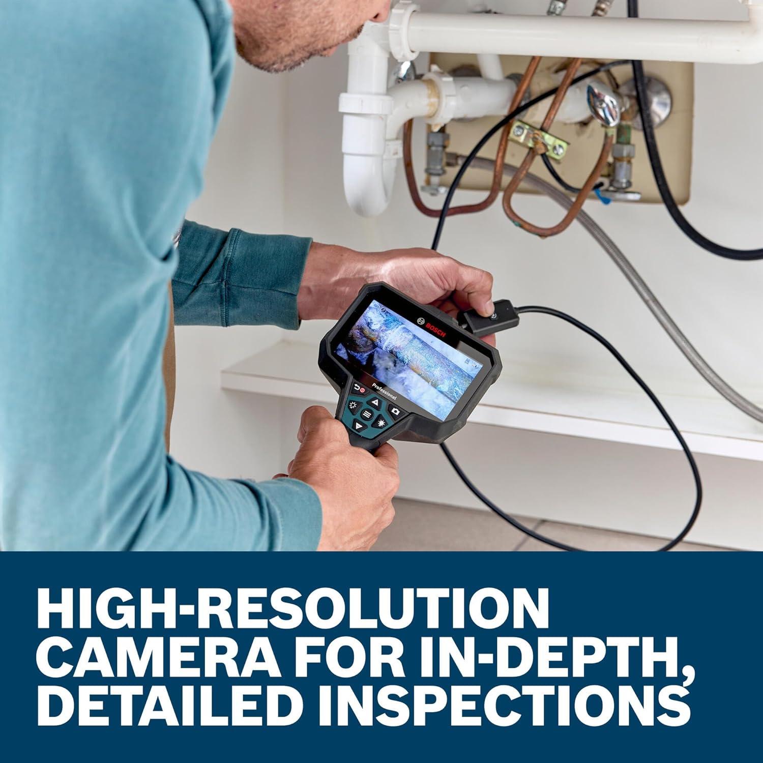 imageBOSCH GICCC58D Inspection Camera Cable 5 Ft Dual Lens HighResolution 1280x720 px IP67 Rated for Durable Performance Perfect for HVAC Auto Mechanic amp Home Inspections