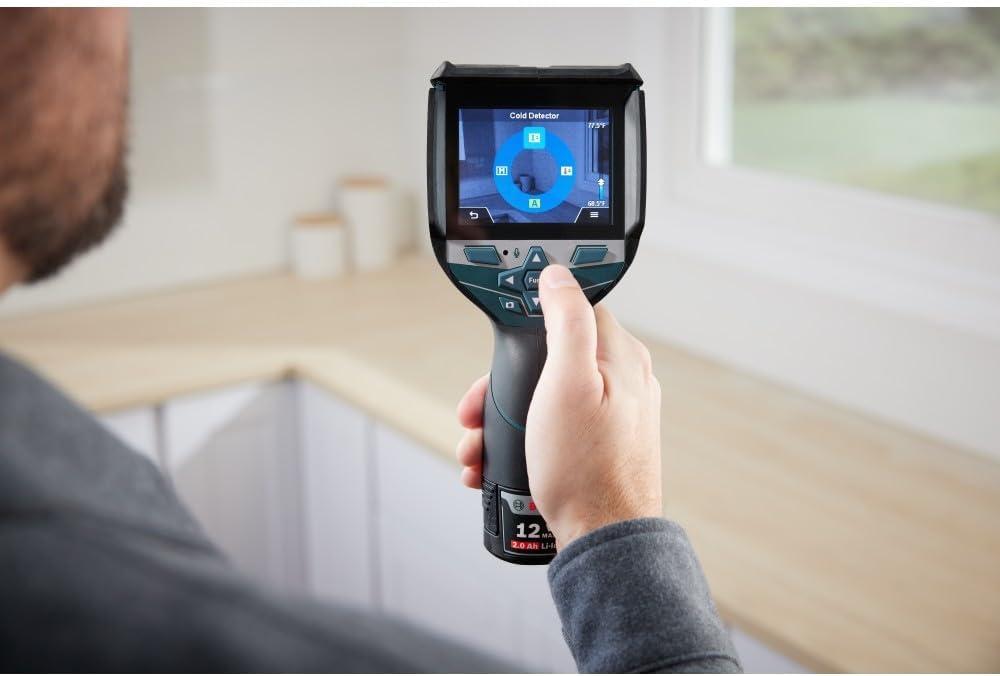imageBOSCH GTC400C 12V Max Connected Thermal Camera Includes 2 Ah 12V Max LithiumIon Battery amp Charger USB Cable amp Soft PouchLarge Screen wVoice Notes