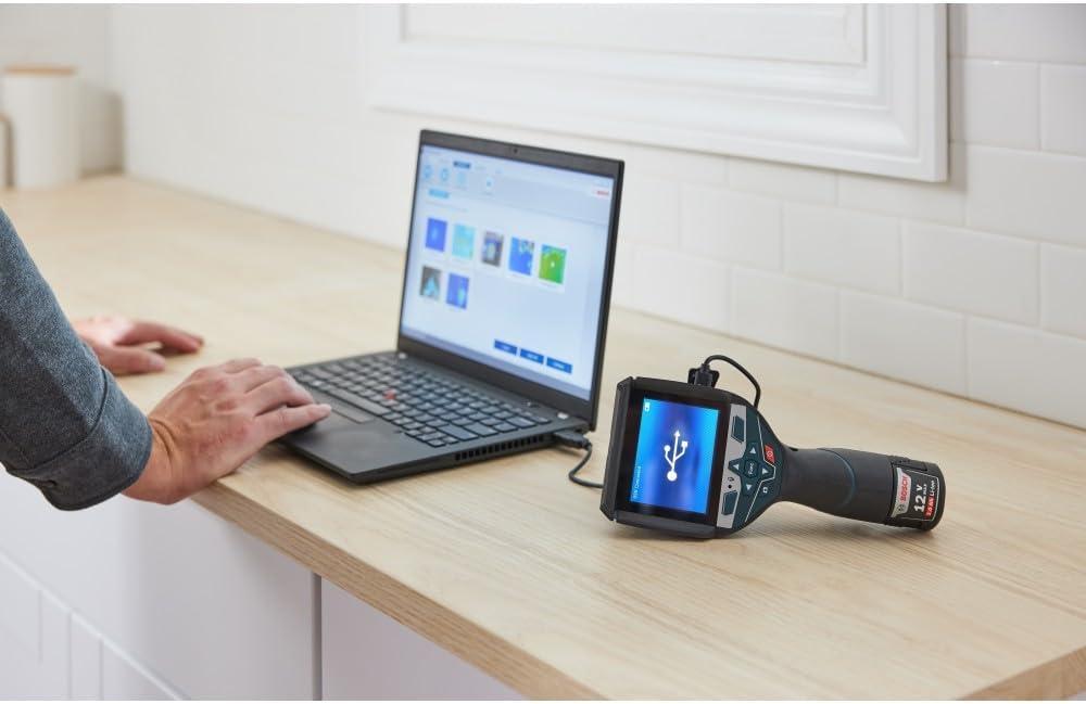 imageBOSCH GTC400C 12V Max Connected Thermal Camera Includes 2 Ah 12V Max LithiumIon Battery amp Charger USB Cable amp Soft PouchLarge Screen wVoice Notes