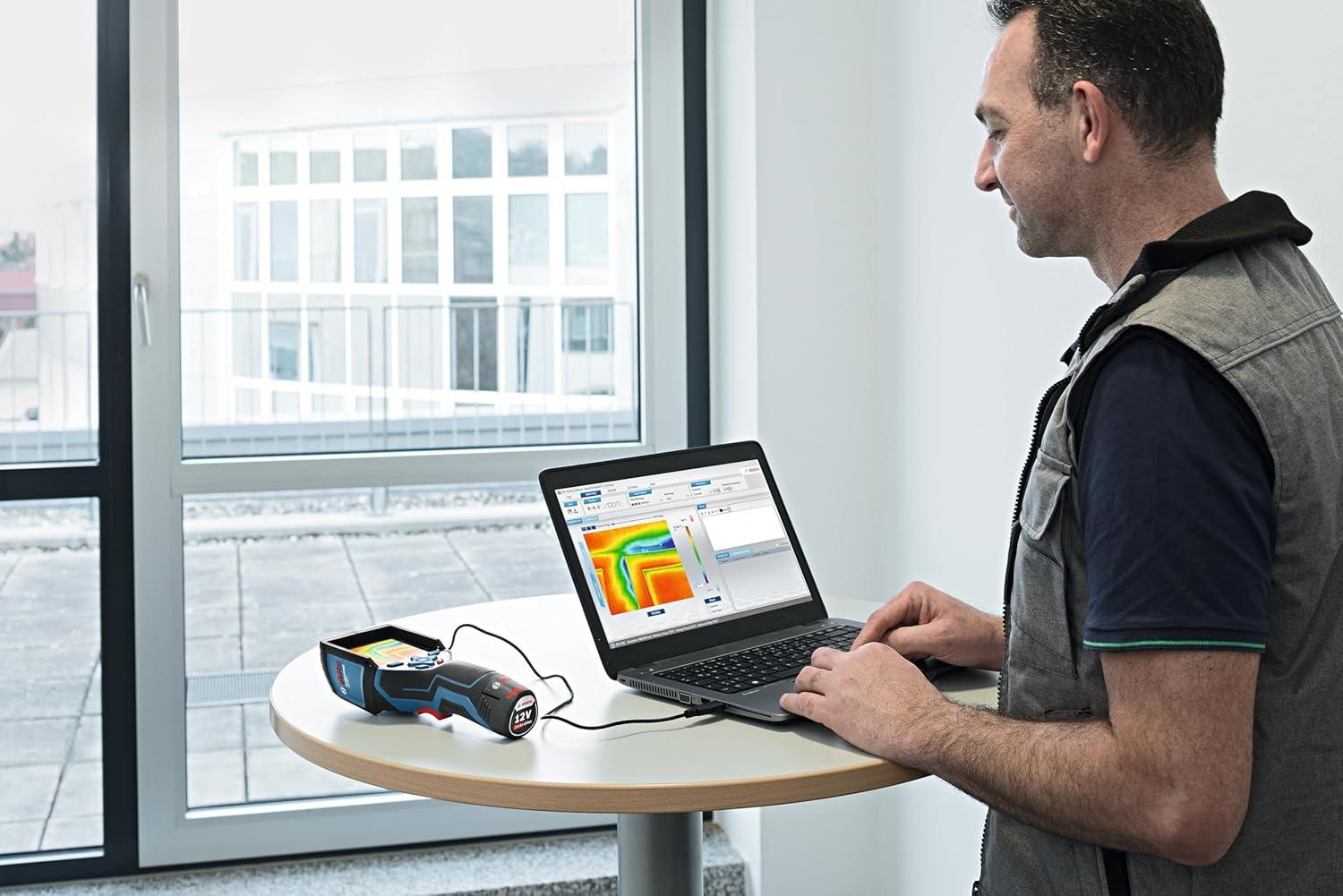 imageBOSCH GTC400C 12V Max Connected Thermal Camera Includes 2 Ah 12V Max LithiumIon Battery amp Charger USB Cable amp Soft PouchStandard
