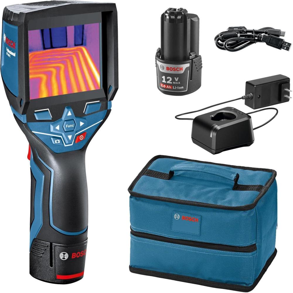 imageBOSCH GTC400C 12V Max Connected Thermal Camera Includes 2 Ah 12V Max LithiumIon Battery amp Charger USB Cable amp Soft PouchStandard