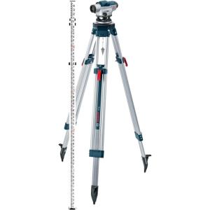 BOSCH GOL 32CK 32X Automatic Optical Level Kit, Includes Aluminum Tripod, Grade Rod, Plumb Bob, Tool Kit, & Carrying Case(26x w/ Tripod & Rod)