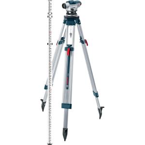 BOSCH GOL 32CK 32X Automatic Optical Level Kit, Includes Aluminum Tripod, Grade Rod, Plumb Bob, Tool Kit, & Carrying Case(32x w/ Tripod & Rod)