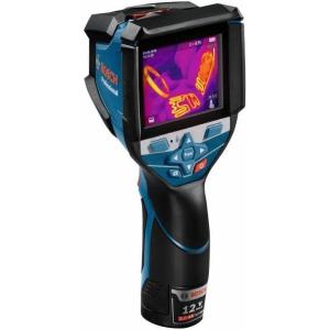 BOSCH GTC400C 12V Max Connected Thermal Camera, Includes 2 Ah 12V Max Lithium-Ion Battery & Charger, USB Cable, & Soft Pouch(Large Screen w/Voice Notes)