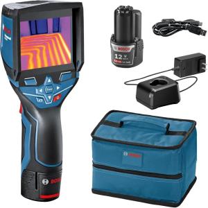 BOSCH GTC400C 12V Max Connected Thermal Camera, Includes 2 Ah 12V Max Lithium-Ion Battery & Charger, USB Cable, & Soft Pouch(Standard)