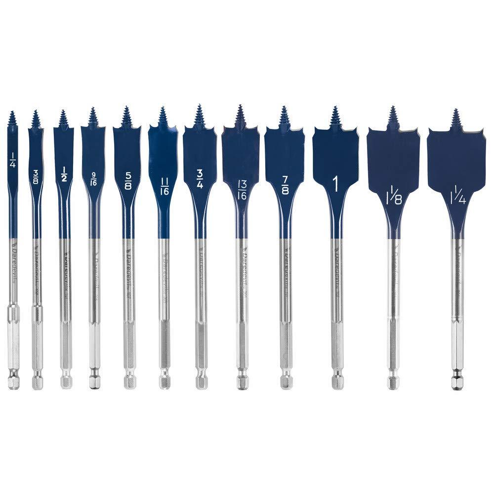 imageBOSCH DSB5012 12Piece Assorted Set Daredevil Spade Bits 14 in Hex Shank Ideal for Fast Drilling Applications in WoodBit Set