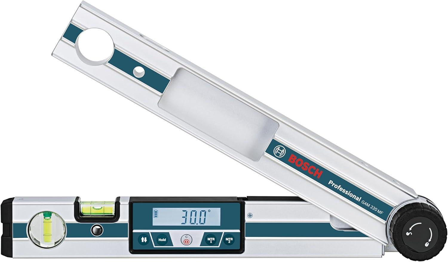 imageBOSCH GAM 220 MF 4in1 Digital Angle Finder Includes Leg Extension 4 AA Batteries amp Carrying Case