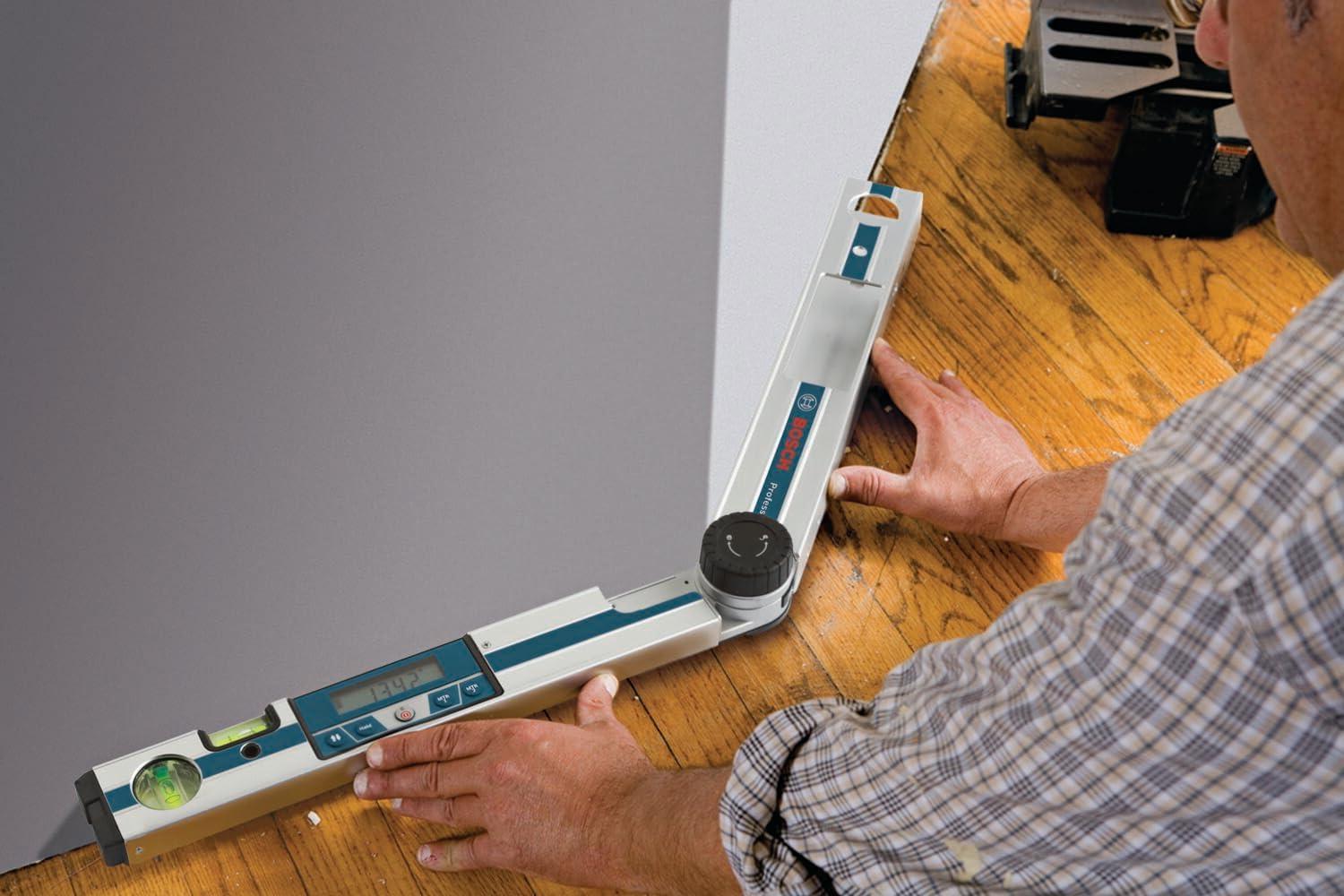 imageBOSCH GAM 220 MF 4in1 Digital Angle Finder Includes Leg Extension 4 AA Batteries amp Carrying Case