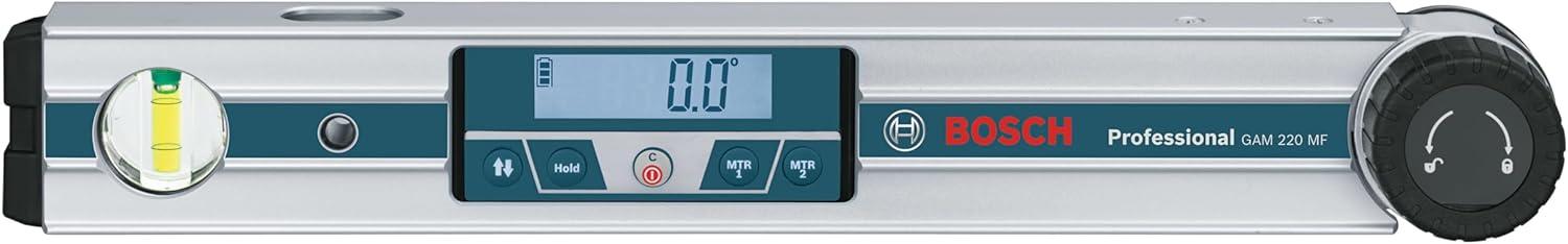 imageBOSCH GAM 220 MF 4in1 Digital Angle Finder Includes Leg Extension 4 AA Batteries amp Carrying Case