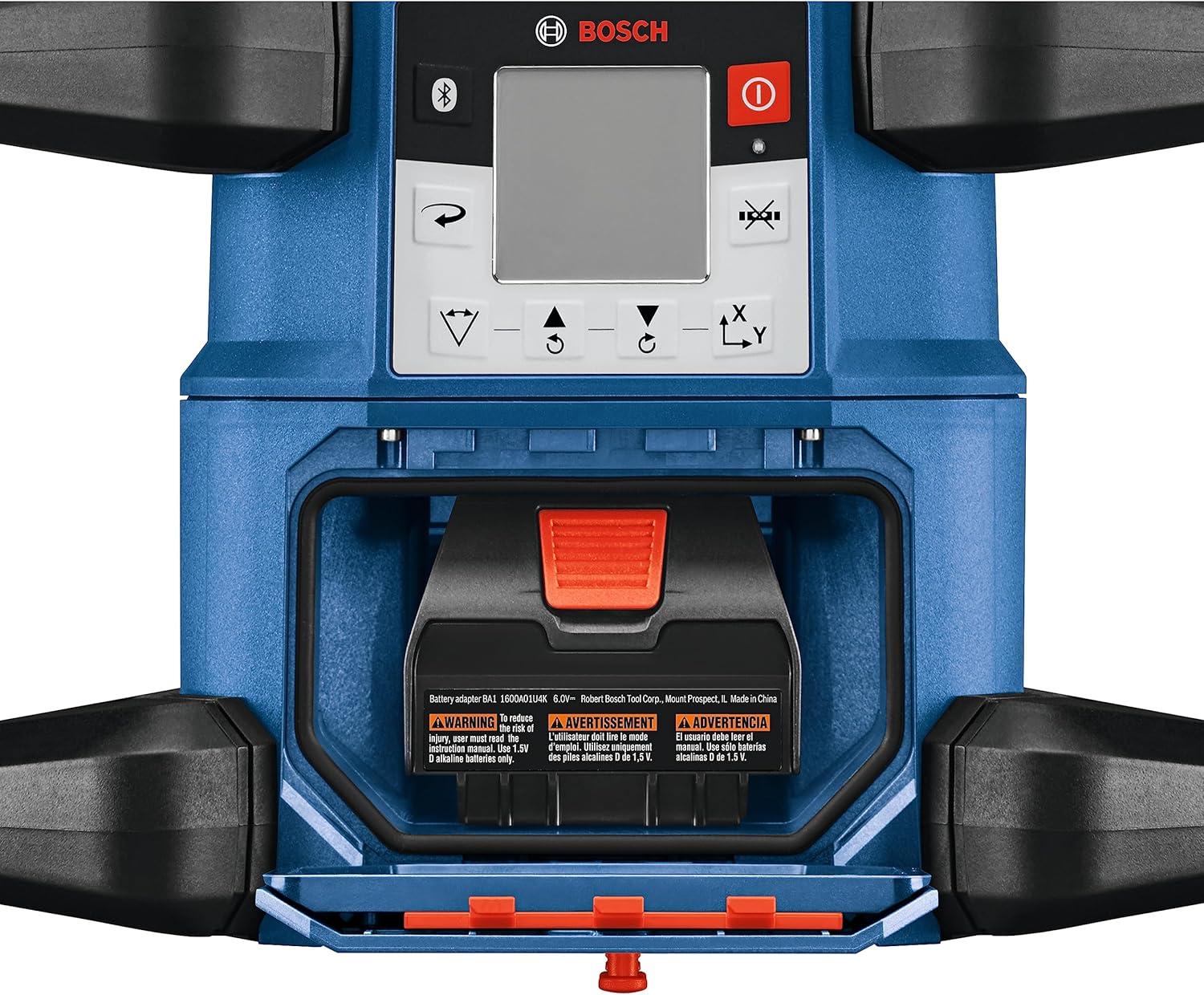 imageBOSCH GRL400080CHVKS REVOLVE 18V Connected SelfLeveling HorizontalVertical Rotary Laser Kit Includes Tripod Grade Rod Receiver Battery Adapter 4 D Batteries Carrying Case amp Accessories