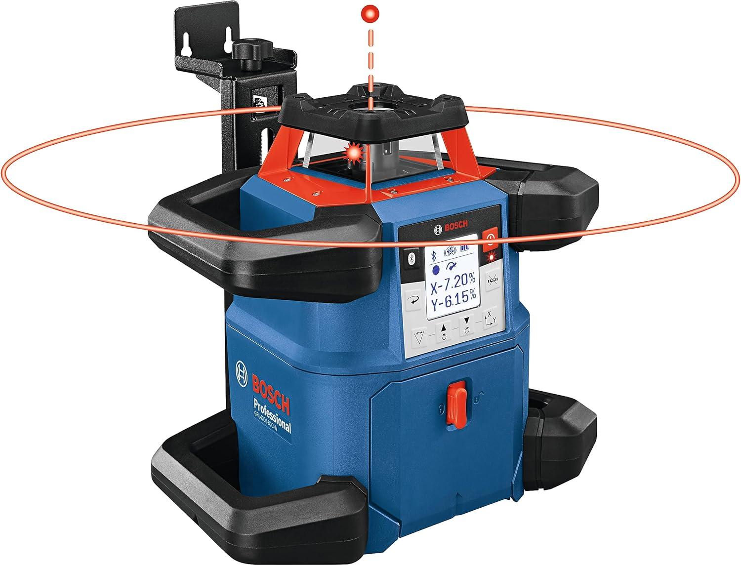 imageBOSCH GRL400080CHVKS REVOLVE 18V Connected SelfLeveling HorizontalVertical Rotary Laser Kit Includes Tripod Grade Rod Receiver Battery Adapter 4 D Batteries Carrying Case amp Accessories