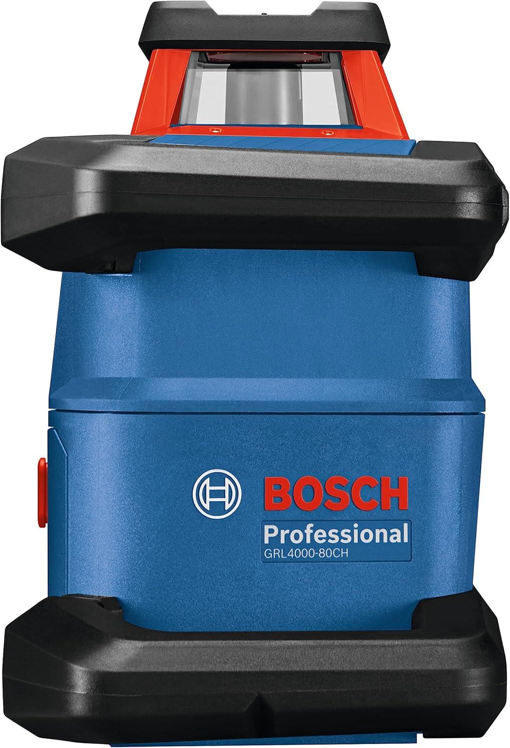 imageBOSCH GRL400080CHVKS REVOLVE 18V Connected SelfLeveling HorizontalVertical Rotary Laser Kit Includes Tripod Grade Rod Receiver Battery Adapter 4 D Batteries Carrying Case amp Accessories