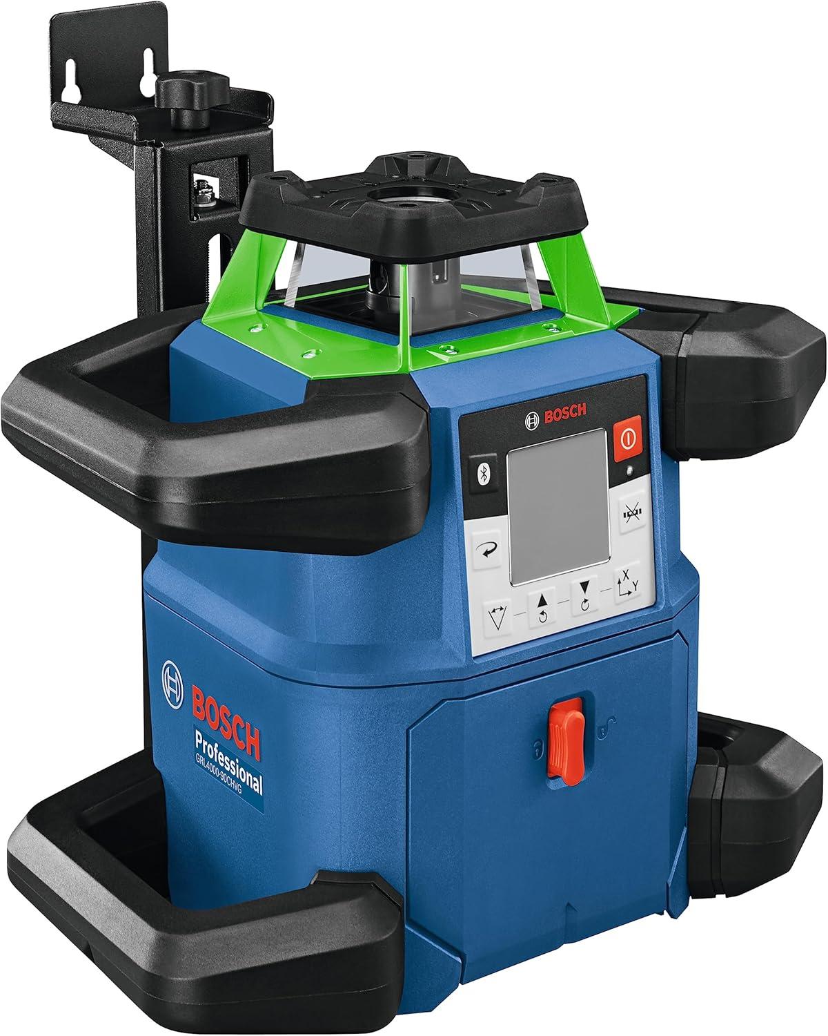 imageBOSCH GRL400090CHVK REVOLVE 18V Connected GreenBeam SelfLeveling HorizontalVertical Rotary Laser Kit Includes CORE18V 4 Ah Battery amp Charger Tripod Rod Receiver Carrying Case amp Accessories