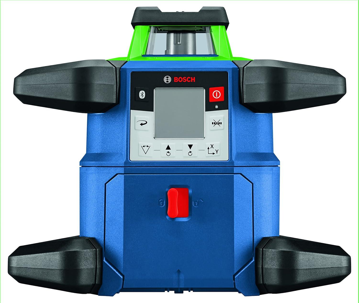imageBOSCH GRL400090CHVKS REVOLVE 18V Connected GreenBeam SelfLeveling HorizontalVertical Rotary Laser Kit Includes Tripod Grade Rod Receiver Battery Adapter Carrying Case amp AccessoriesGREEN 4000 ft Rotary Laser Kit wRemote