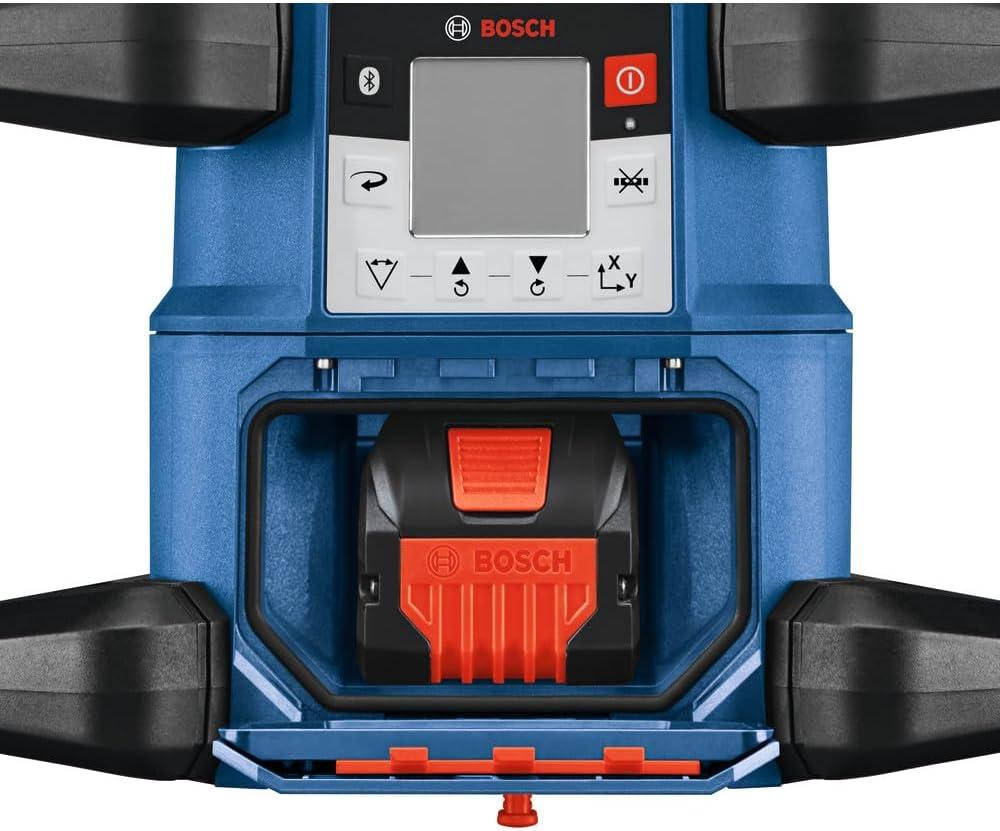 imageBOSCH GRL400090CHVKS REVOLVE 18V Connected GreenBeam SelfLeveling HorizontalVertical Rotary Laser Kit Includes Tripod Grade Rod Receiver Battery Adapter Carrying Case amp Accessories4000 ft Rotary Laser Kit