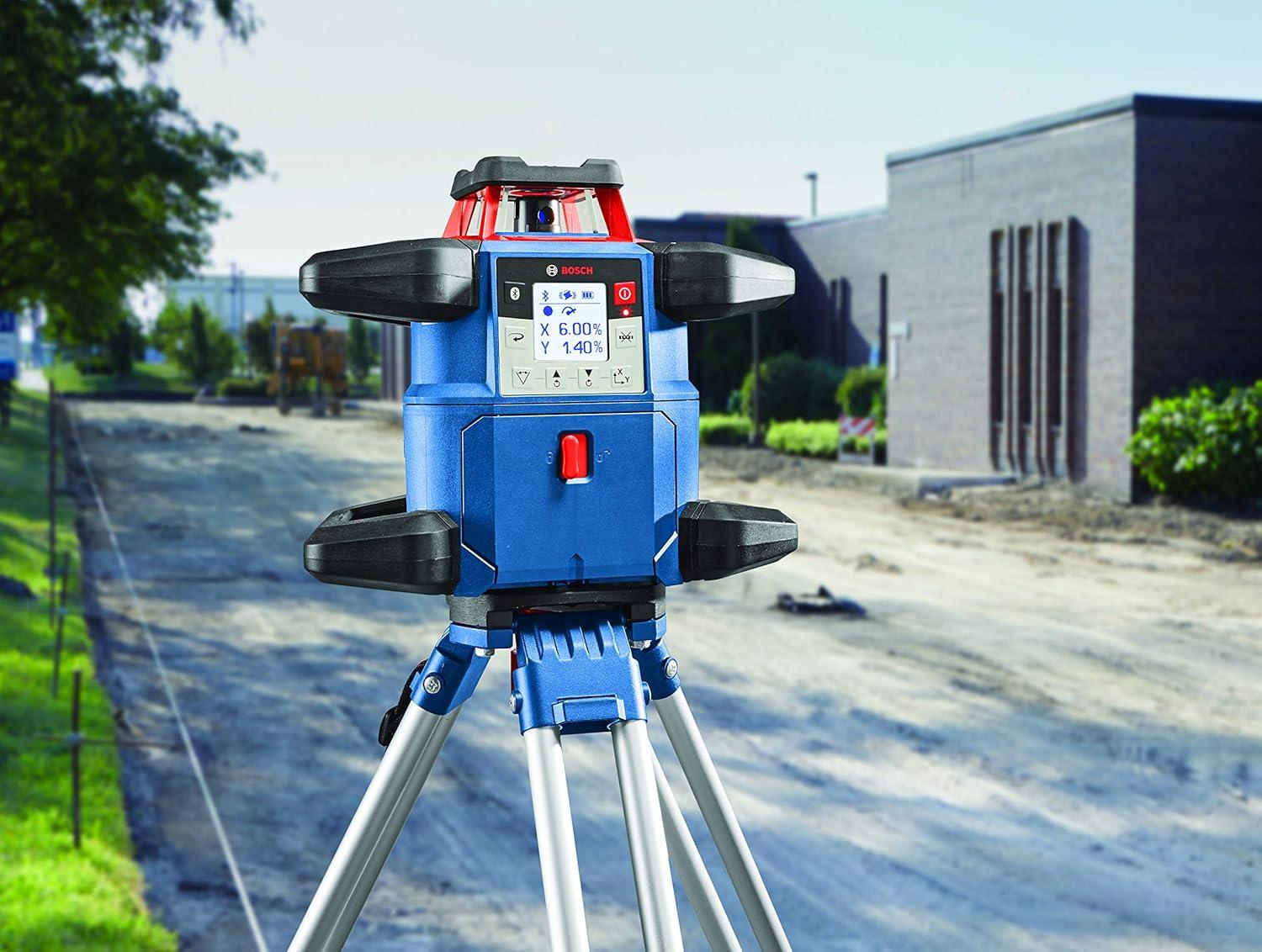 imageBOSCH GRL400090CHVKS REVOLVE 18V Connected GreenBeam SelfLeveling HorizontalVertical Rotary Laser Kit Includes Tripod Grade Rod Receiver Battery Adapter Carrying Case amp Accessories4000 ft Rotary Laser