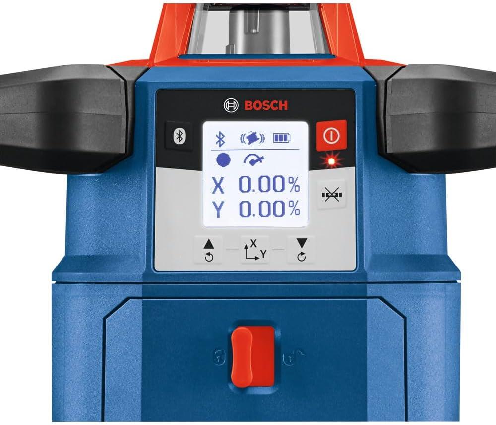 imageBOSCH GRL400090CHVKS REVOLVE 18V Connected GreenBeam SelfLeveling HorizontalVertical Rotary Laser Kit Includes Tripod Grade Rod Receiver Battery Adapter Carrying Case amp Accessories4000 ft Rotary Laser Kit