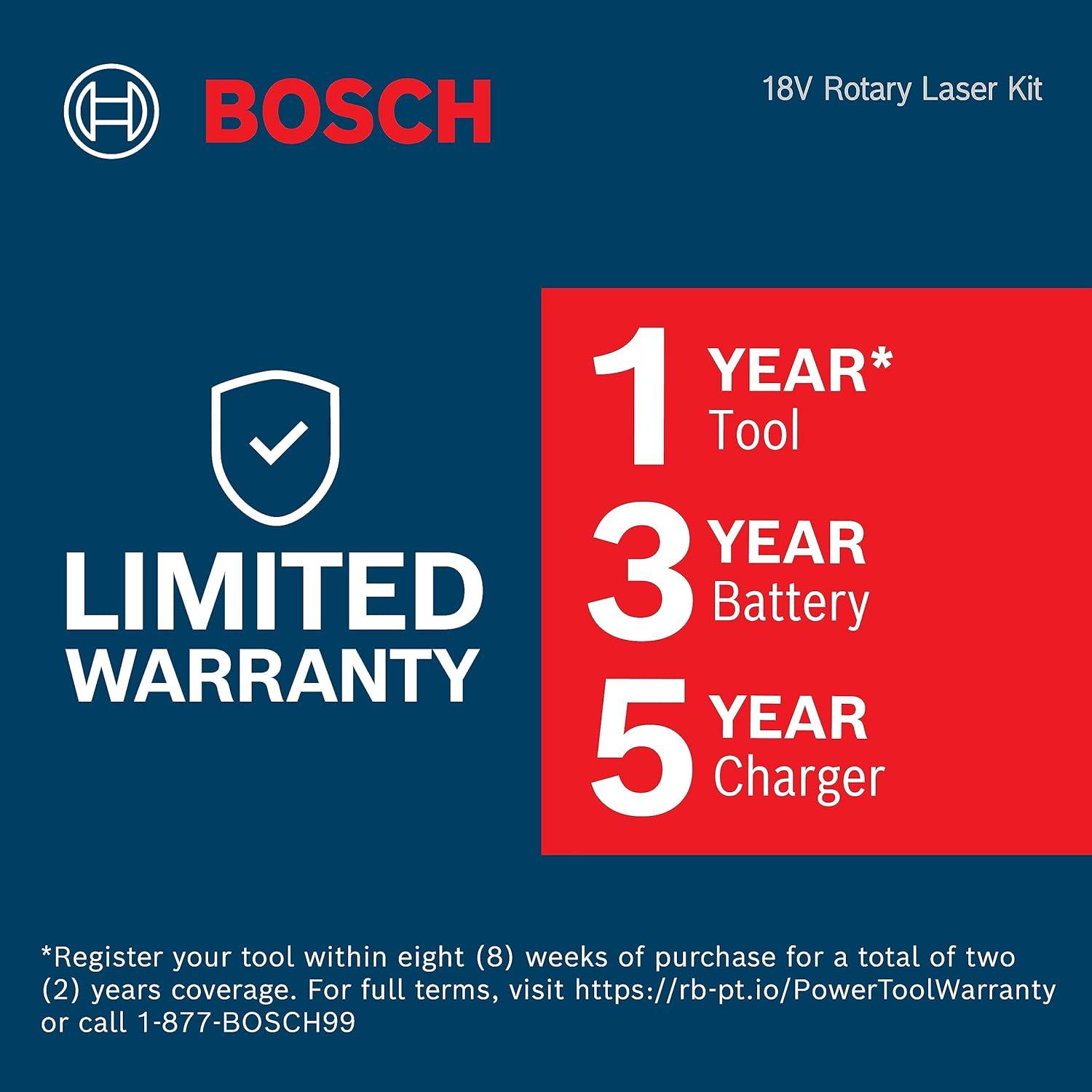 imageBOSCH GRL400090CHVKS REVOLVE 18V Connected GreenBeam SelfLeveling HorizontalVertical Rotary Laser Kit Includes Tripod Grade Rod Receiver Battery Adapter Carrying Case amp Accessories4000 ft Rotary Laser