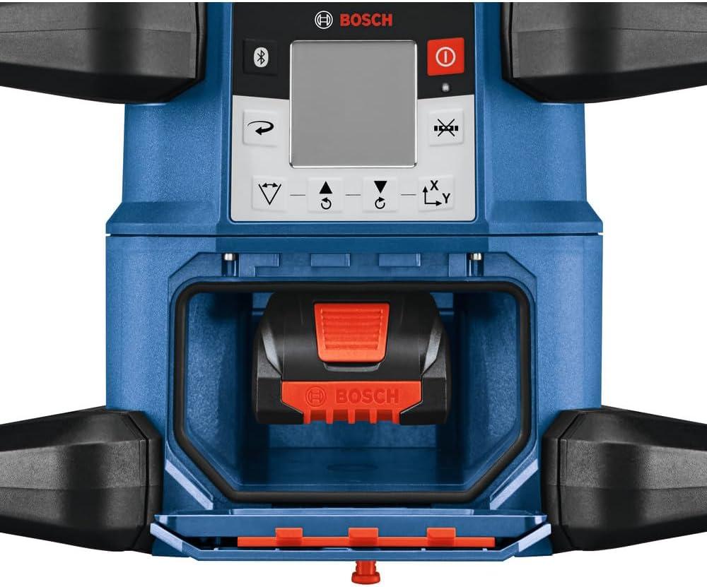 imageBOSCH GRL400090CHVKS REVOLVE 18V Connected GreenBeam SelfLeveling HorizontalVertical Rotary Laser Kit Includes Tripod Grade Rod Receiver Battery Adapter Carrying Case amp Accessories4000 ft Rotary Laser Kit
