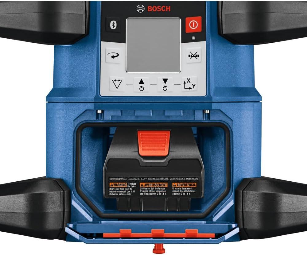 imageBOSCH GRL400090CHVKS REVOLVE 18V Connected GreenBeam SelfLeveling HorizontalVertical Rotary Laser Kit Includes Tripod Grade Rod Receiver Battery Adapter Carrying Case amp Accessories4000 ft Rotary Laser Kit