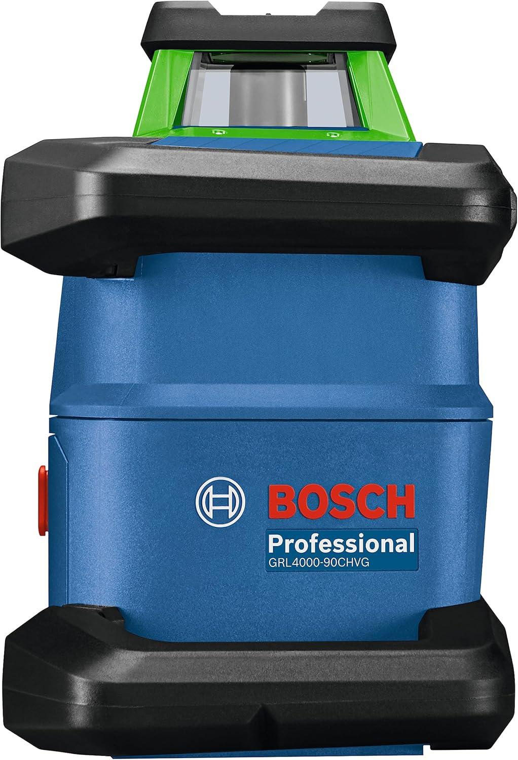imageBOSCH GRL400090CHVKS REVOLVE 18V Connected GreenBeam SelfLeveling HorizontalVertical Rotary Laser Kit Includes Tripod Grade Rod Receiver Battery Adapter Carrying Case amp AccessoriesGREEN 4000 ft Rotary Laser Kit wRemote