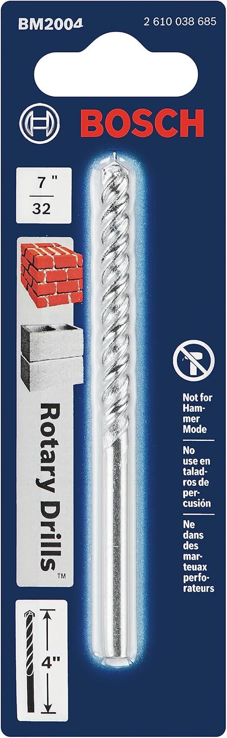 imageBosch BM2004 732inch Fast Spiral Rotary Masonry Drill Bit for Brick and Block 732 X 2 X 4