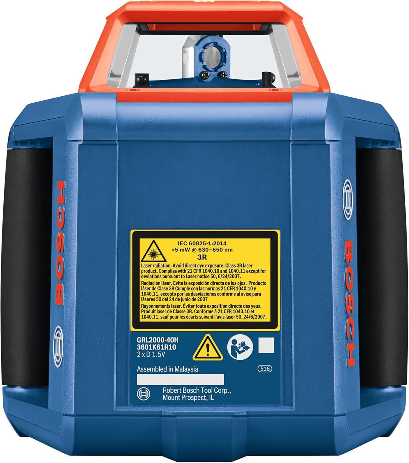 imageBosch GRL200040HVK REVOLVE2000 SelfLeveling HorizontalVertical Rotary Laser Kit2000 ft Rotary Laser Kit