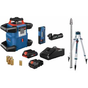 BOSCH GRL4000-90CHVK-S REVOLVE 18V Connected Green-Beam Self-Leveling Horizontal/Vertical Rotary Laser Kit, Includes Tripod, Grade Rod, Receiver, Battery Adapter, Carrying Case, & Accessories(4000 ft. Rotary Laser Kit)