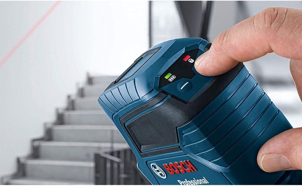 imageBOSCH GLL 100 GX 100 Ft GreenBeam SelfLeveling CrossLine Laser Includes 3 AA Batteries Positioning Device Green Laser Target Plate amp HeavyDuty Pouch75ft Level