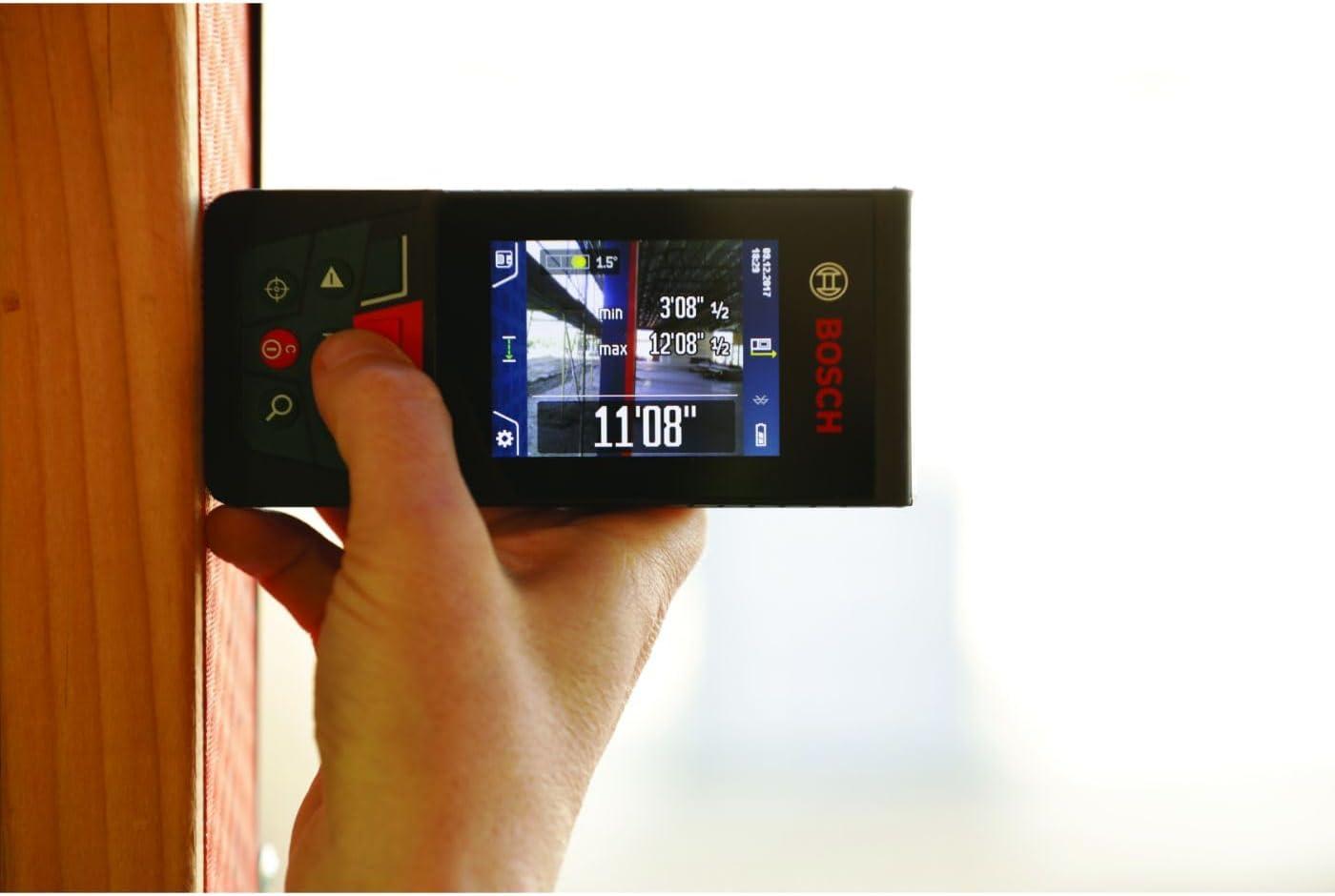 imageBOSCH GLM400C 400 Ft Blaze Outdoor Connected Laser Measure with Viewfinder Includes 3 AA Batteries Hand Strap amp PouchAA Battery Version