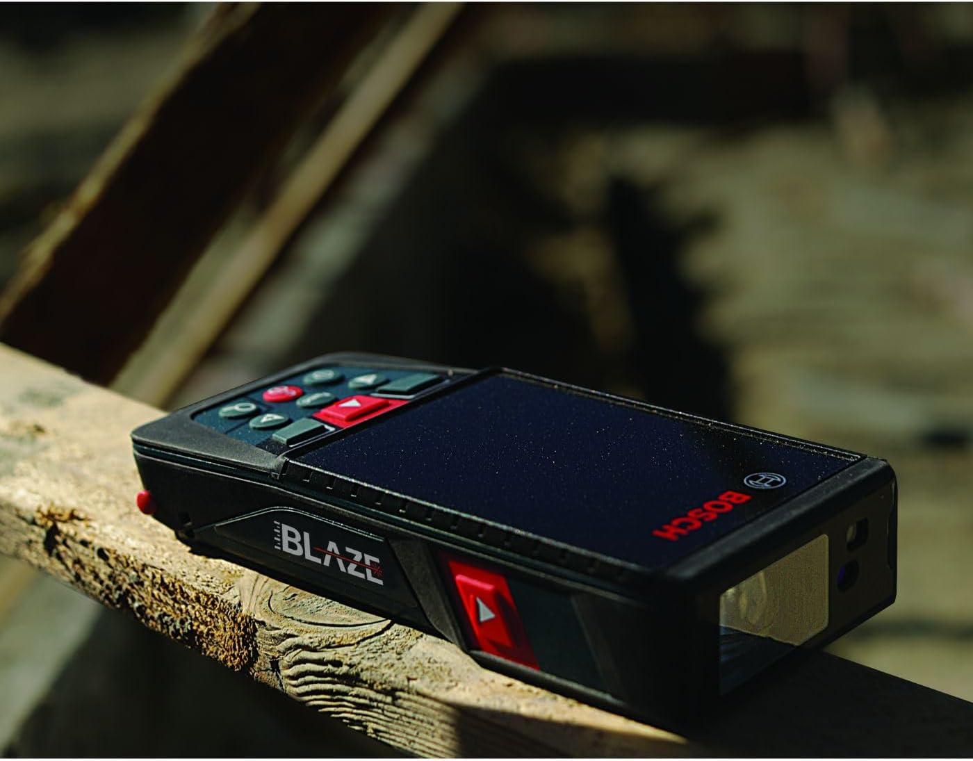 imageBOSCH GLM400C 400 Ft Blaze Outdoor Connected Laser Measure with Viewfinder Includes 3 AA Batteries Hand Strap amp PouchAA Battery Version