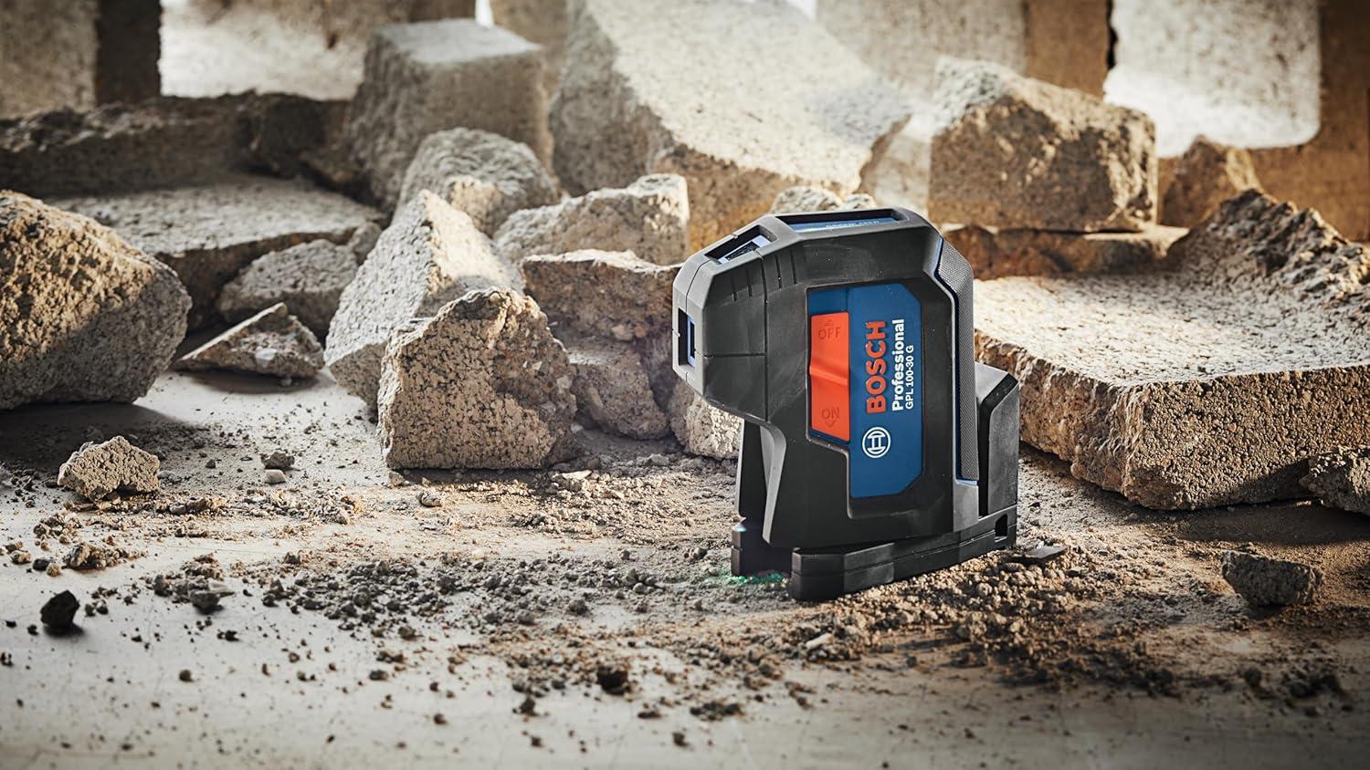 imageBOSCH GPL10030G GreenBeam SelfLeveling Alignment Laser Includes 2 AA Batteries BuiltIn Multipurpose Mount amp Hard Carrying CaseLaser Laser