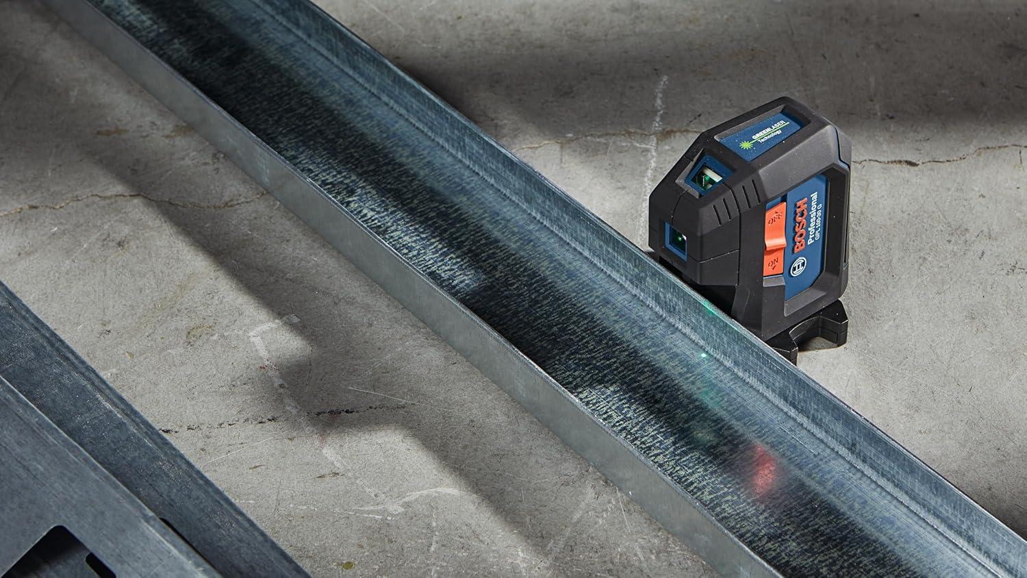 imageBOSCH GPL10030G GreenBeam SelfLeveling Alignment Laser Includes 2 AA Batteries BuiltIn Multipurpose Mount amp Hard Carrying CaseLaser Laser