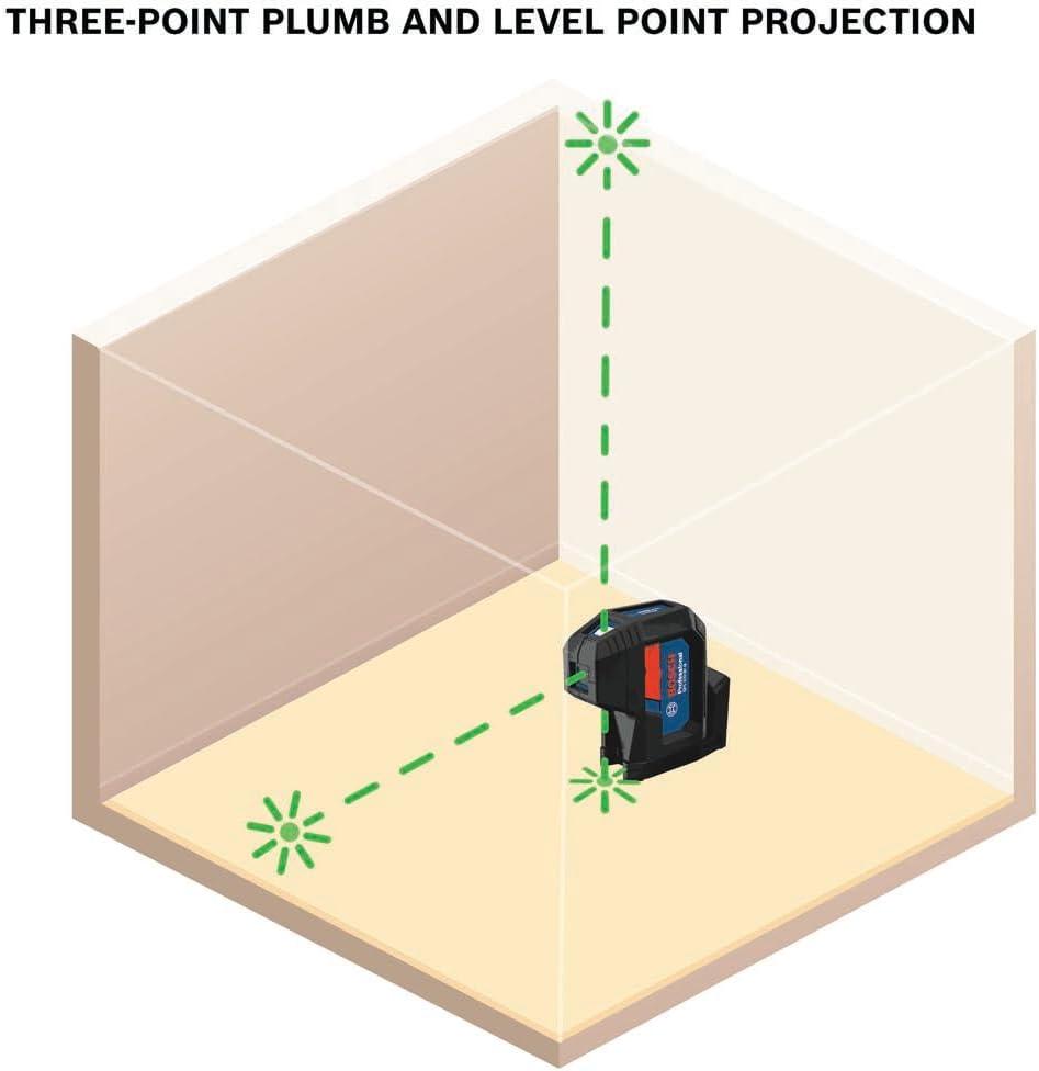 imageBOSCH GPL10030G GreenBeam SelfLeveling Alignment Laser Includes 2 AA Batteries BuiltIn Multipurpose Mount amp Hard Carrying CaseLaser Laser