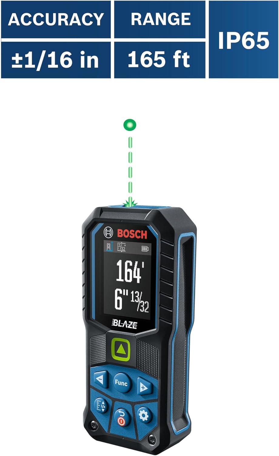 imageBosch GLM16525G Blaze GreenBeam 165 Ft Laser MeasureGreen Laser