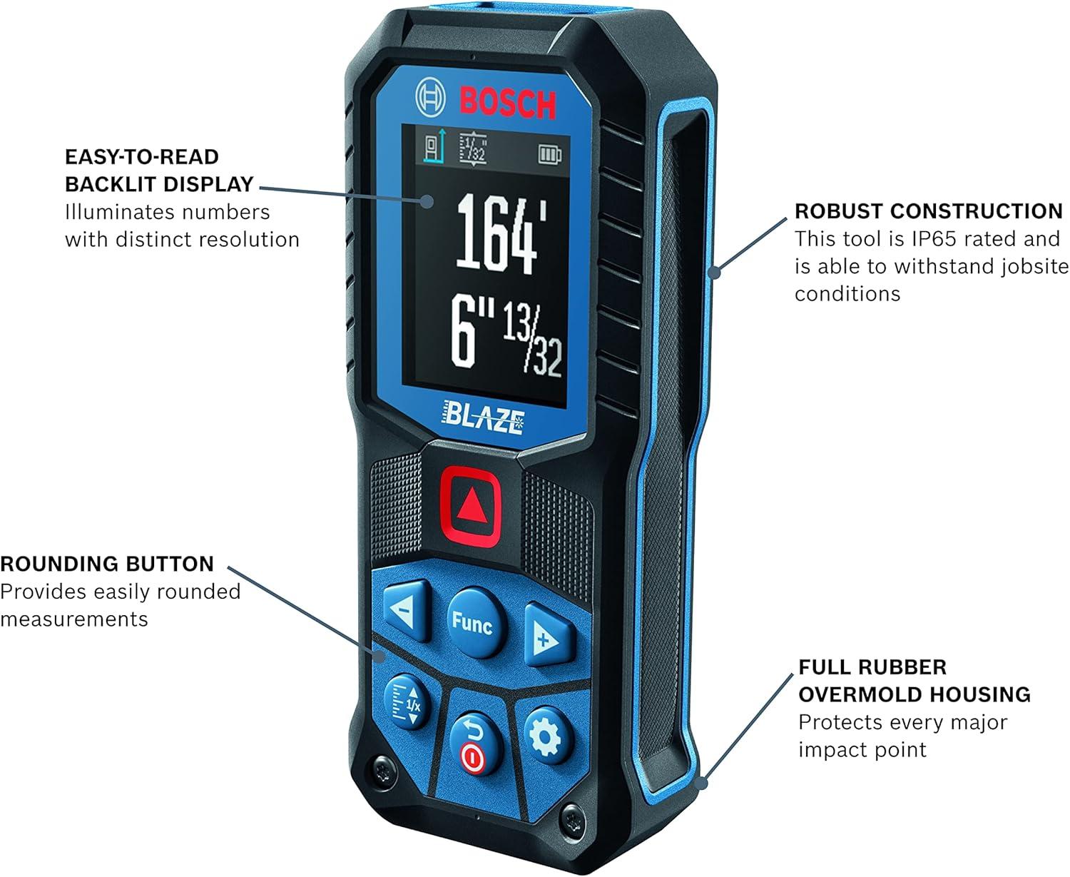 imageBosch GLM16525G Blaze GreenBeam 165 Ft Laser MeasureRed Laser