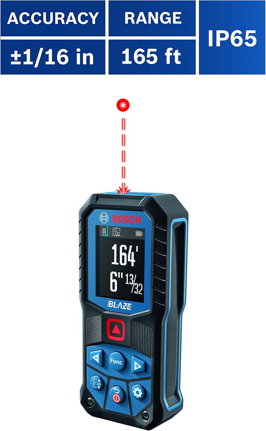 imageBosch GLM16525G Blaze GreenBeam 165 Ft Laser MeasureRed Laser