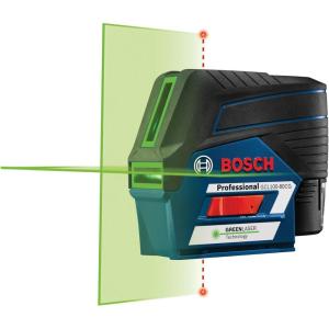 BOSCH GCL100-80CG 100 Ft 12V Max Connected Green-Beam Cross-Line Laser, Includes 2.0 Ah 12V Lithium-Ion Battery & Charger, Magnetic Rotating Mount, Heavy-Duty Pouch, Hard Carrying Case, & Accessories(Green Combo Laser)