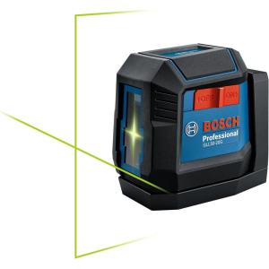 BOSCH GLL50-20G 50 Ft Green-Beam Self-Leveling Cross-Line Laser, Includes Integrated Magnetic Mount, 2 AA Batteries, & Soft Pouch(50ft)