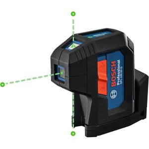 BOSCH GPL100-30G Green-Beam Self-Leveling Alignment Laser, Includes 2 AA Batteries, Built-In Multipurpose Mount, & Hard Carrying Case(Laser Laser)