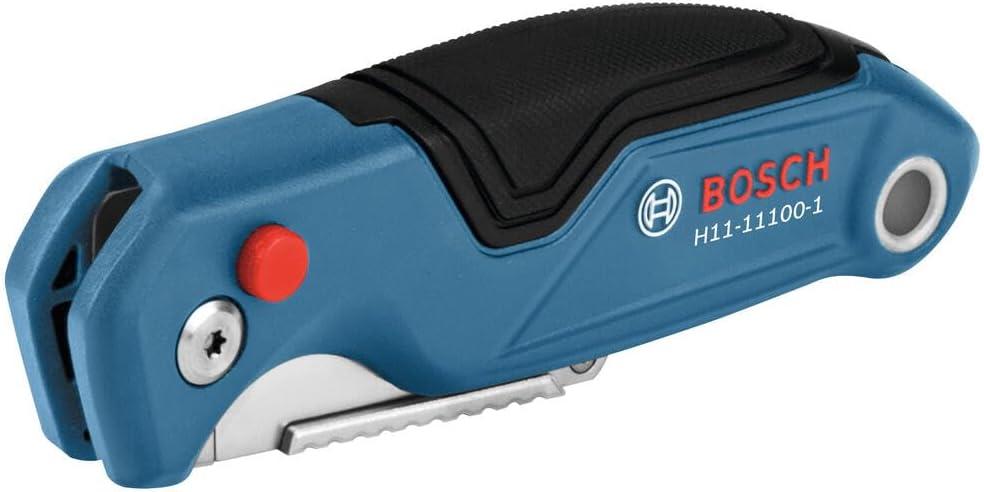 imageBOSCH H11121001 18mm SnapOff Utility Knife Soft Grip Slider Mechanism and Integrated Blade SnapFolding