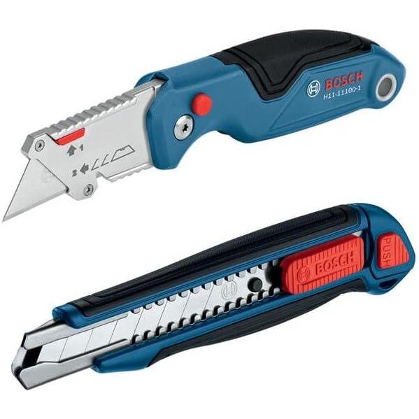 imageBOSCH H11121001 18mm SnapOff Utility Knife  Soft Grip Slider Mechanism and Integrated Blade SnapFolding  SnapOff