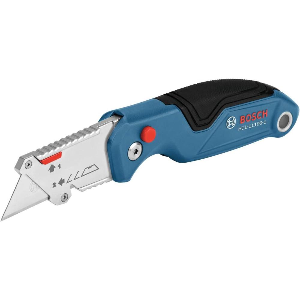 imageBOSCH H11121001 18mm SnapOff Utility Knife  Soft Grip Slider Mechanism and Integrated Blade SnapFolding