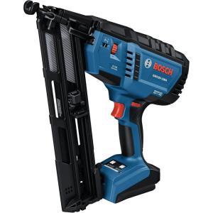 BOSCH GNH18V-15MAB12 18V Brushless 15-Gauge Angled Finish Nailer – Cordless Power, One-Handed Activation, Tool-Free Jam Clearing, with 2 Ah Power Battery and Charger(Bare Tool)