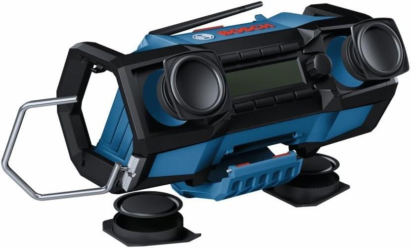 imageBOSCH GPB18V2CN 18V Cordless Jobsite Radio with Bluetooth 50 Portable Durable Enhanced Bass USB Charging AUX Input Battery Not Included