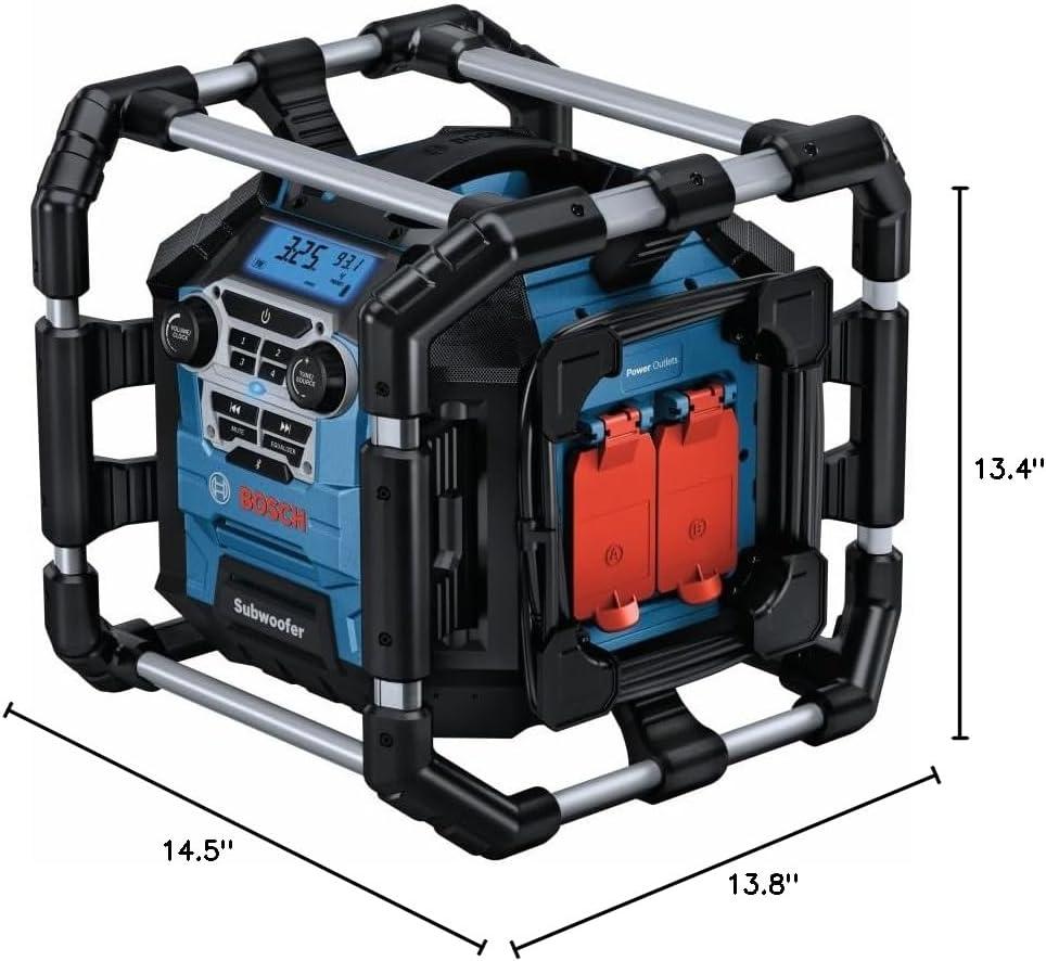 imageBOSCH GPB18V5CN 18V Jobsite Radio with Bluetooth 50 and Power Station